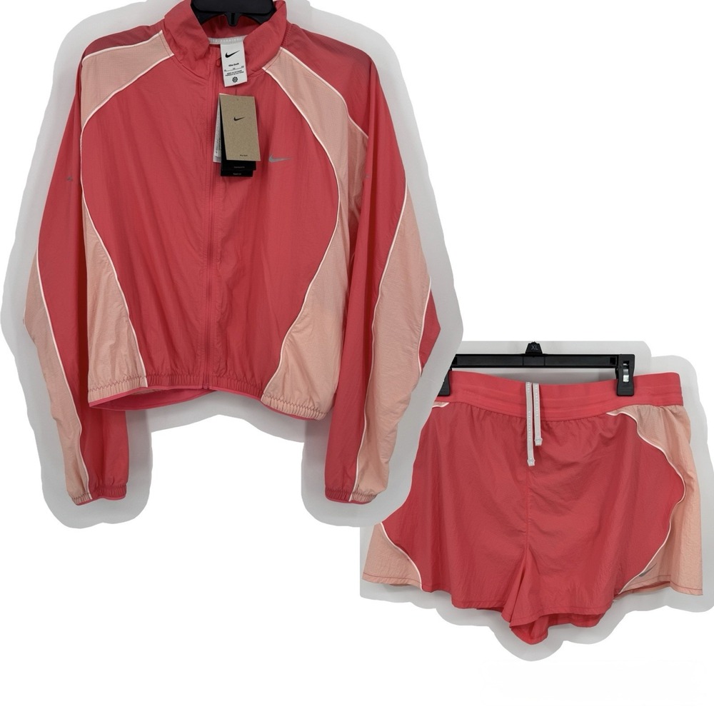 Nike Swift Matching Set sz XL Women's Full Zip Windbreaker Jacket & Shorts $200